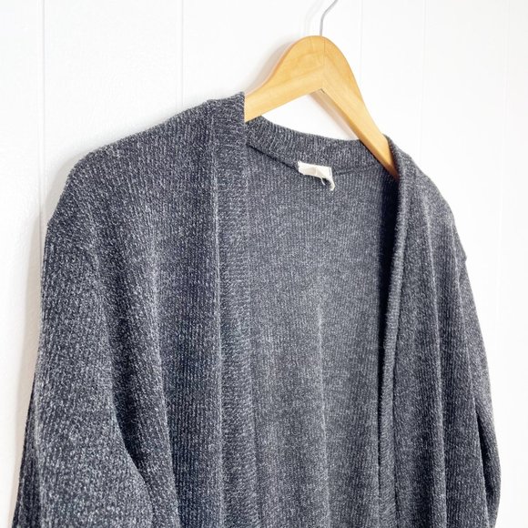 1.4.3. Story by Line Up Gray Cold Shoulder Long Cardigan Size Large - Picture 2 of 7